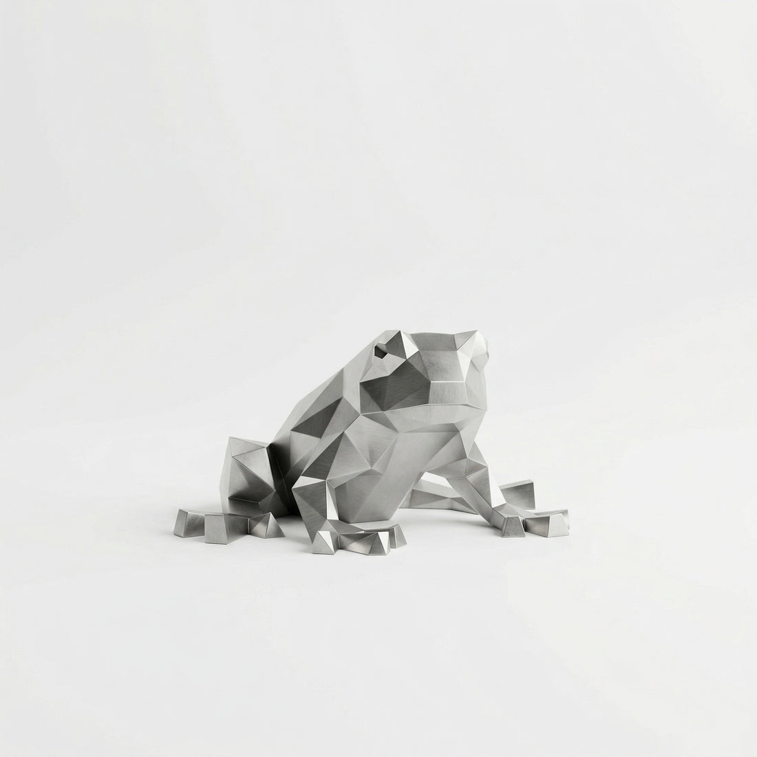 Grande Sculpture de Grenouille Polygone - Sculpture Origami