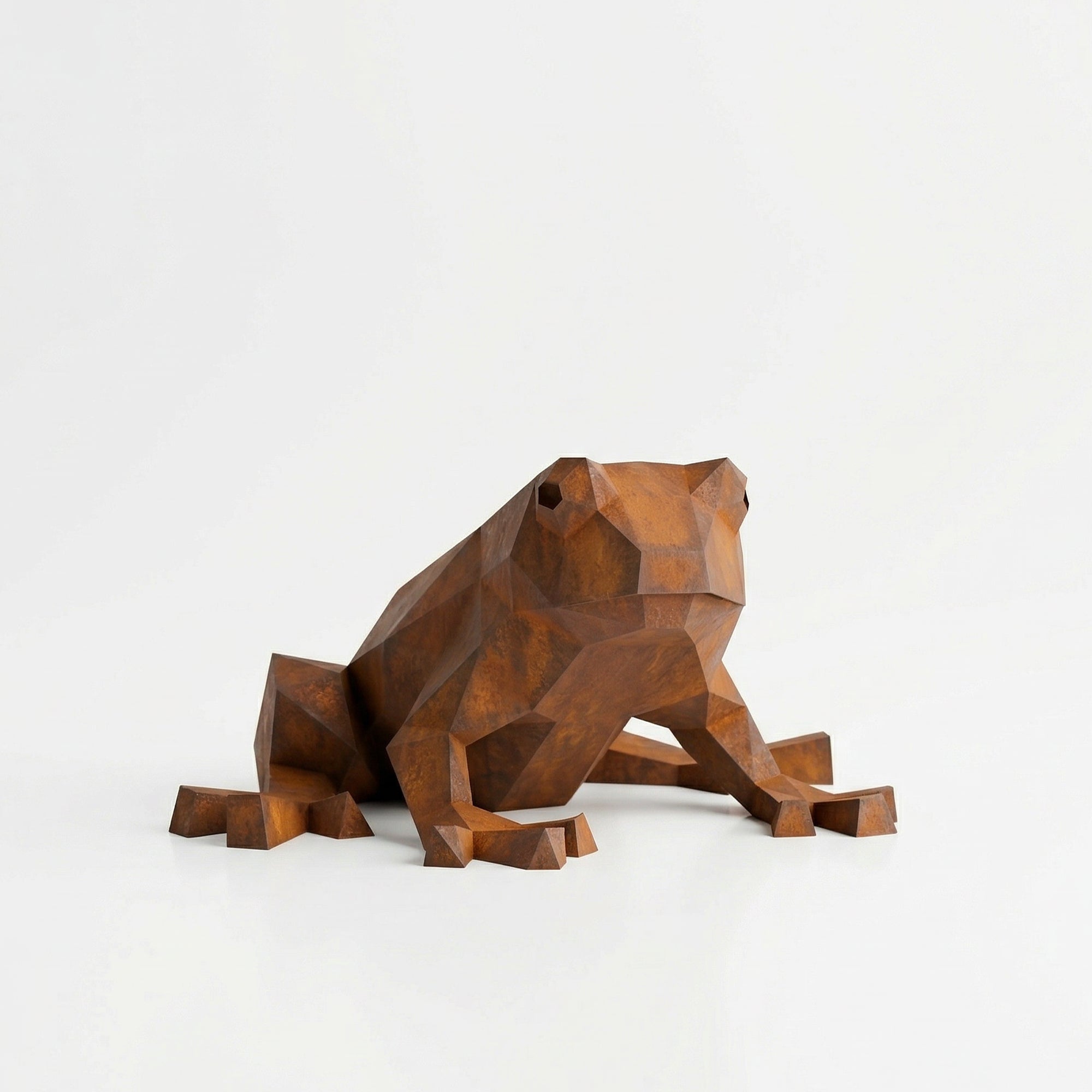 Grande Sculpture de Grenouille Polygone - Sculpture Origami