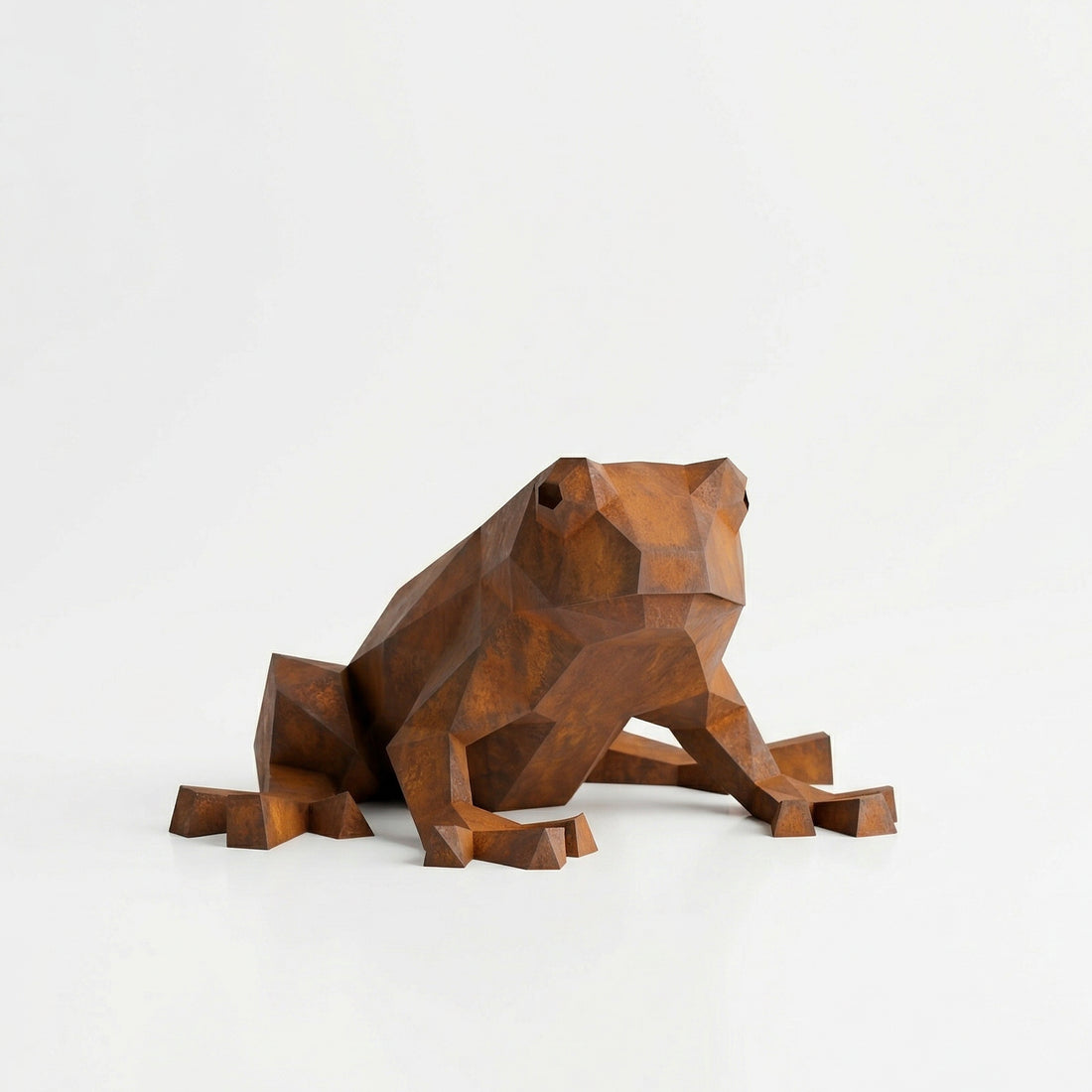 Grande Sculpture de Grenouille Polygone - Sculpture Origami