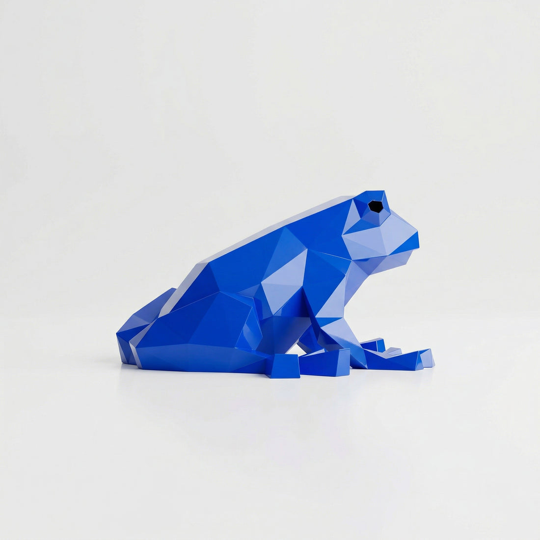 Grande Sculpture de Grenouille Polygone - Sculpture Origami