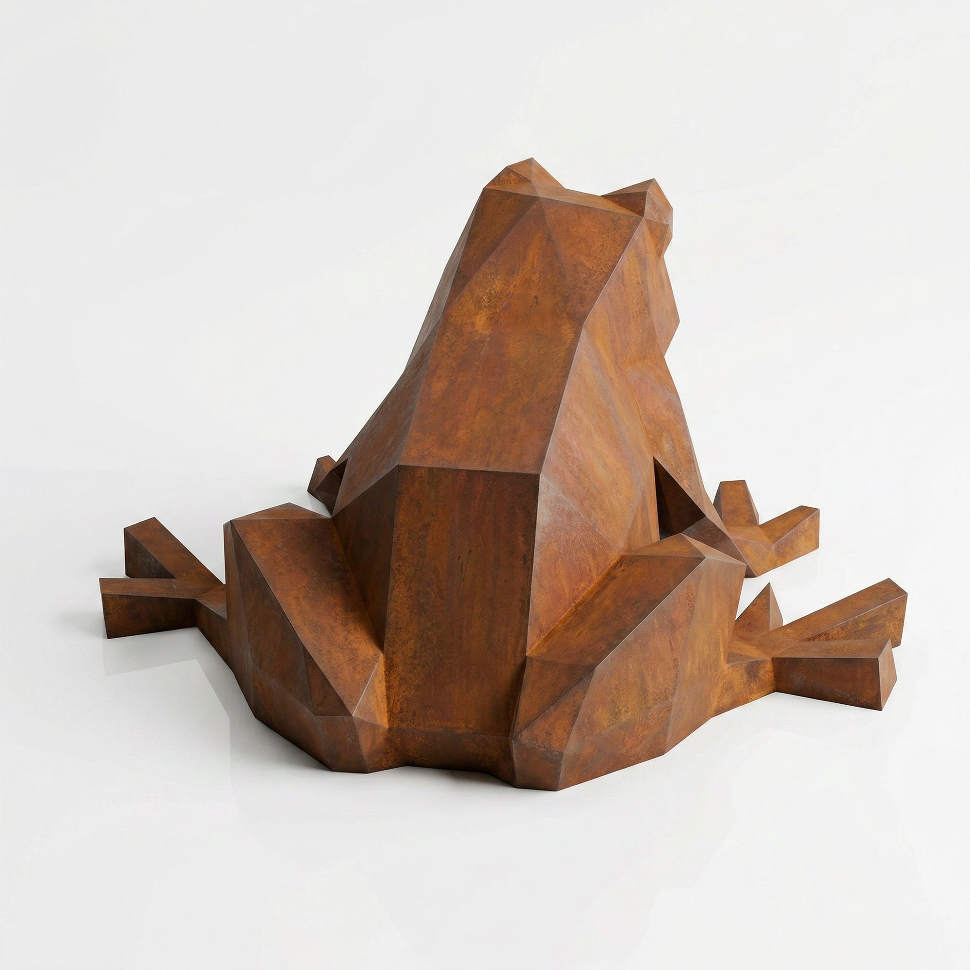 Grande Sculpture de Grenouille Polygone - Sculpture Origami