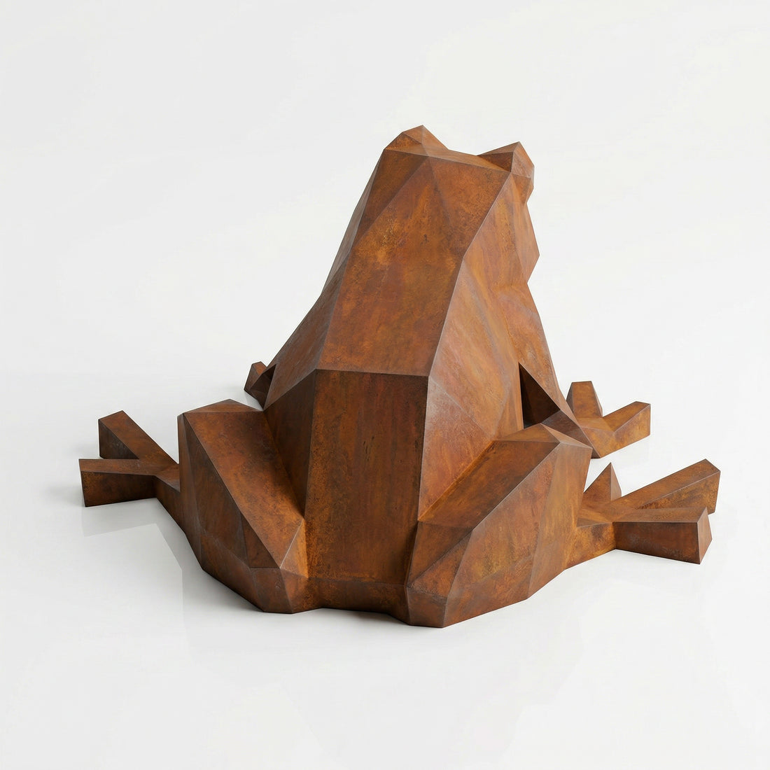 Grande Sculpture de Grenouille Polygone - Sculpture Origami