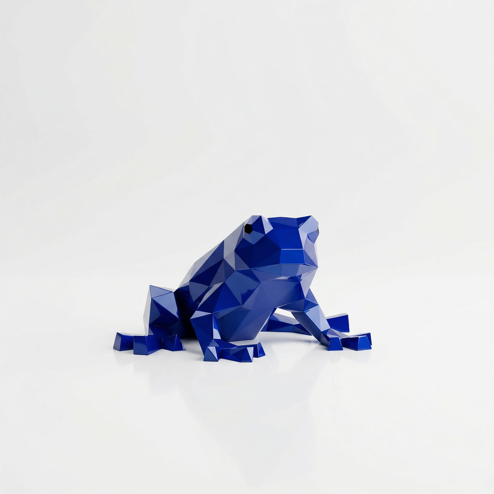 Grande Sculpture de Grenouille Polygone - Sculpture Origami