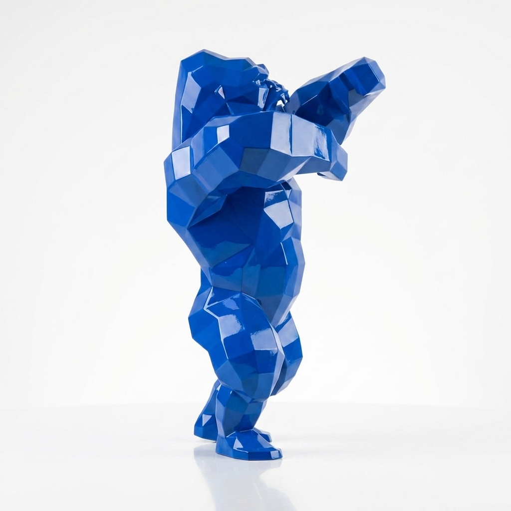 Sculpture Gorille Debout Facettée - Sculpture Origami