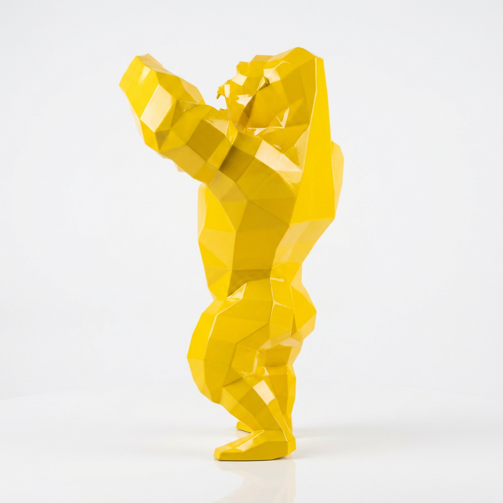 Sculpture Gorille Debout Facettée - Sculpture Origami