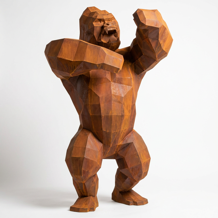 Sculpture Gorille Debout Facettée - Sculpture Origami