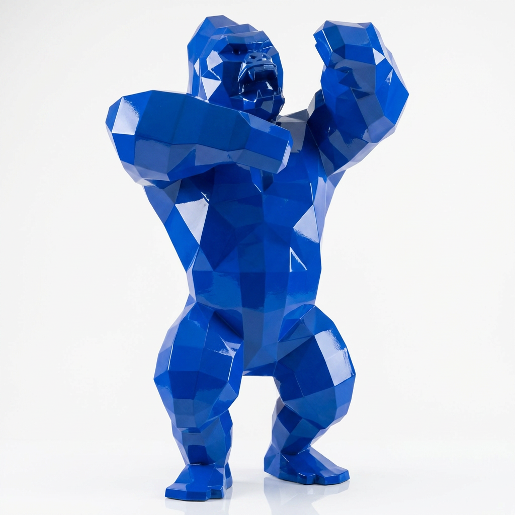 Sculpture Gorille Debout Facettée - Sculpture Origami