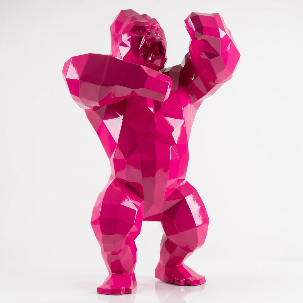 Sculpture Gorille Debout Facettée - Sculpture Origami