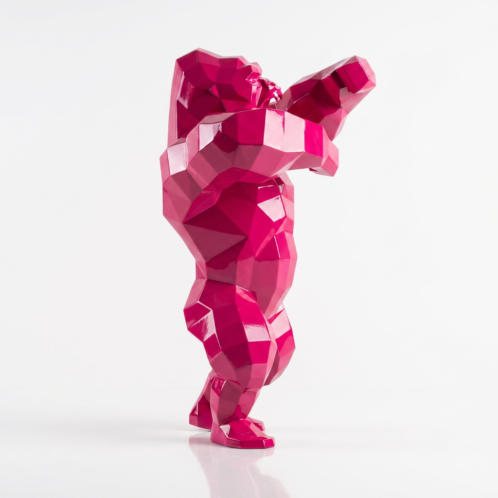 Sculpture Gorille Debout Facettée - Sculpture Origami