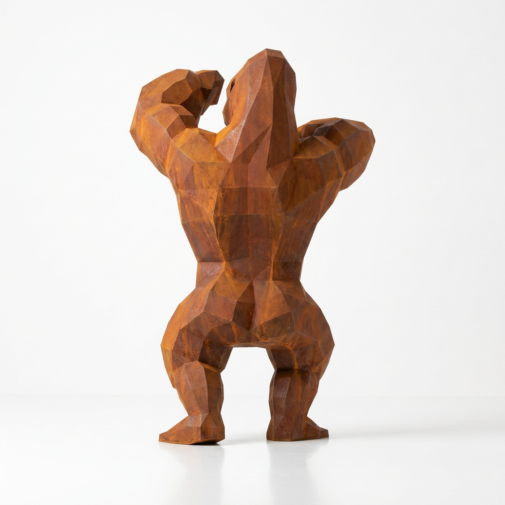 Sculpture Gorille Debout Facettée - Sculpture Origami