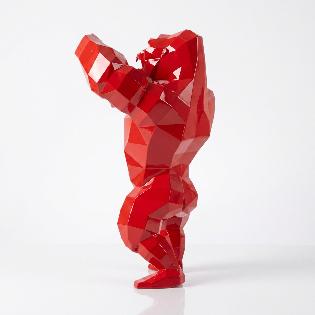 Sculpture Gorille Debout Facettée - Sculpture Origami