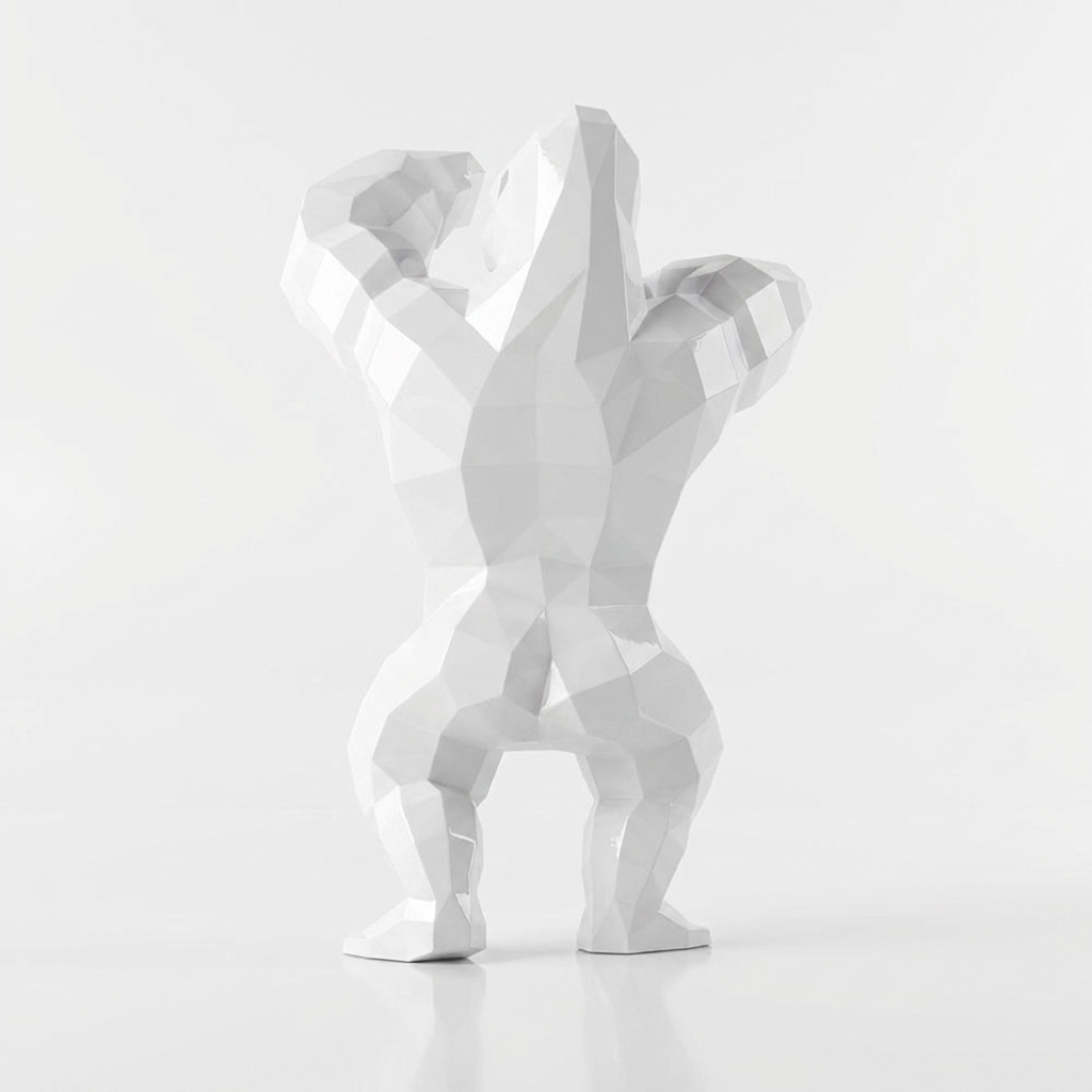 Sculpture Gorille Debout Facettée - Sculpture Origami