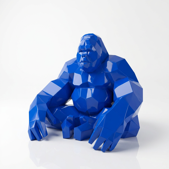 Grande Sculpture Gorille Facettée