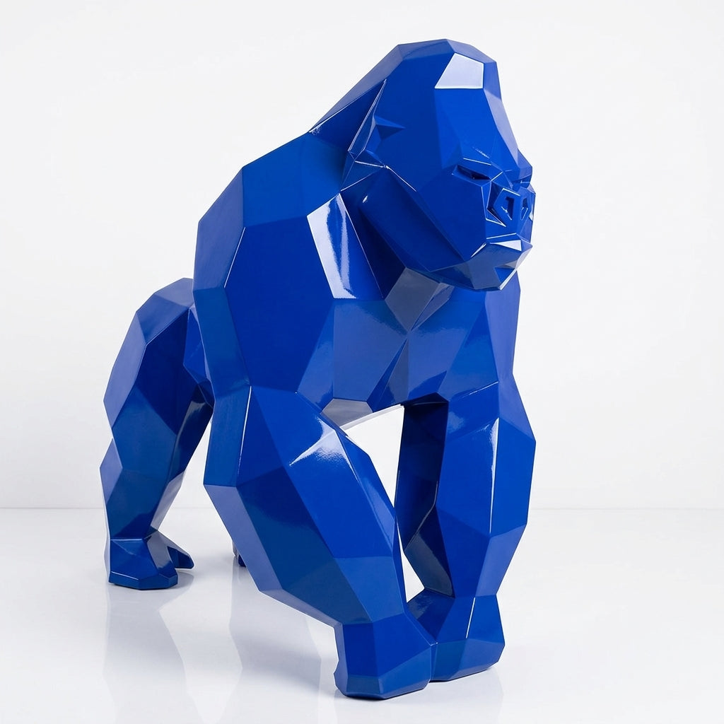 Sculpture Gorille Géométrique Facettée - Sculpture Origami
