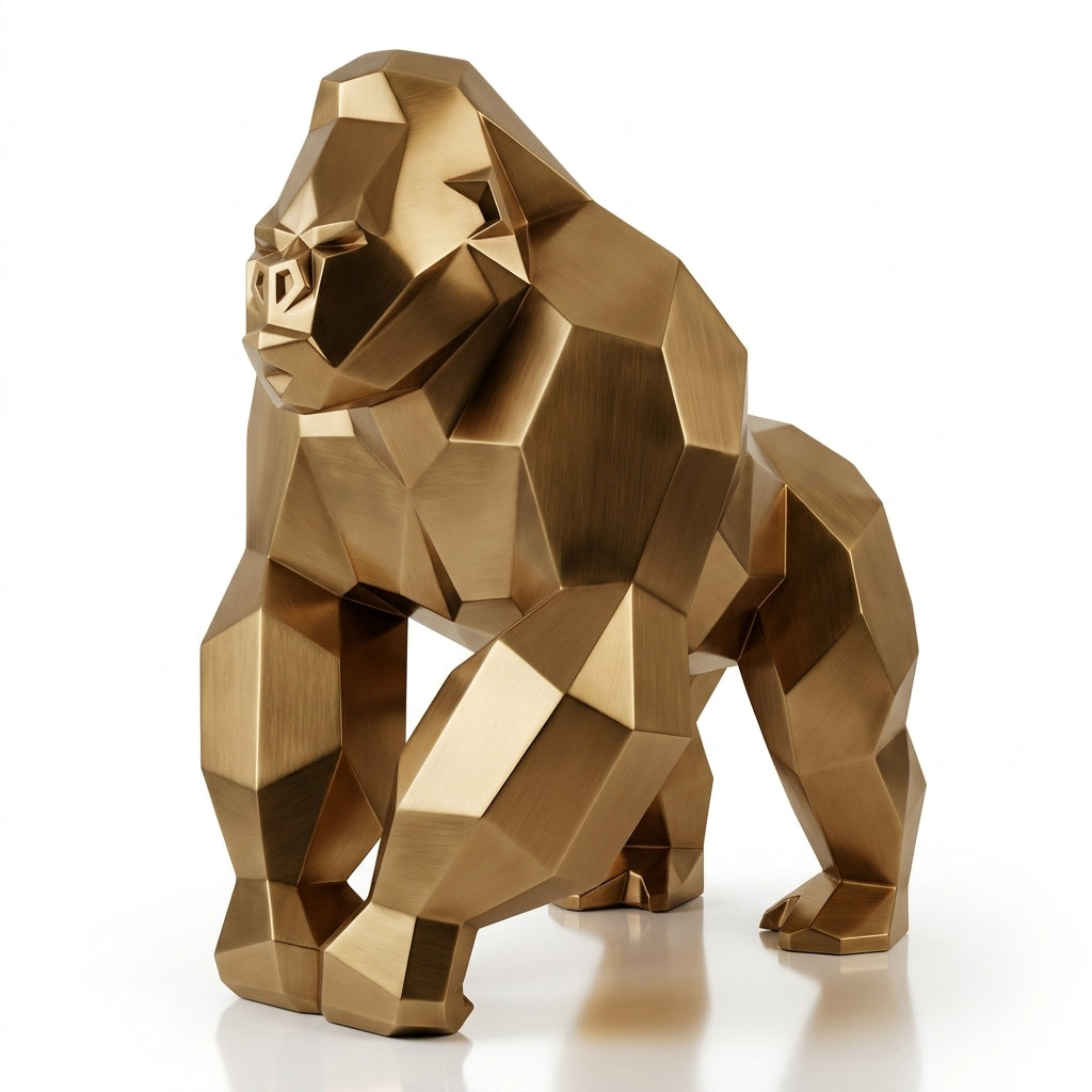 Sculpture Gorille Géométrique Facettée - Sculpture Origami