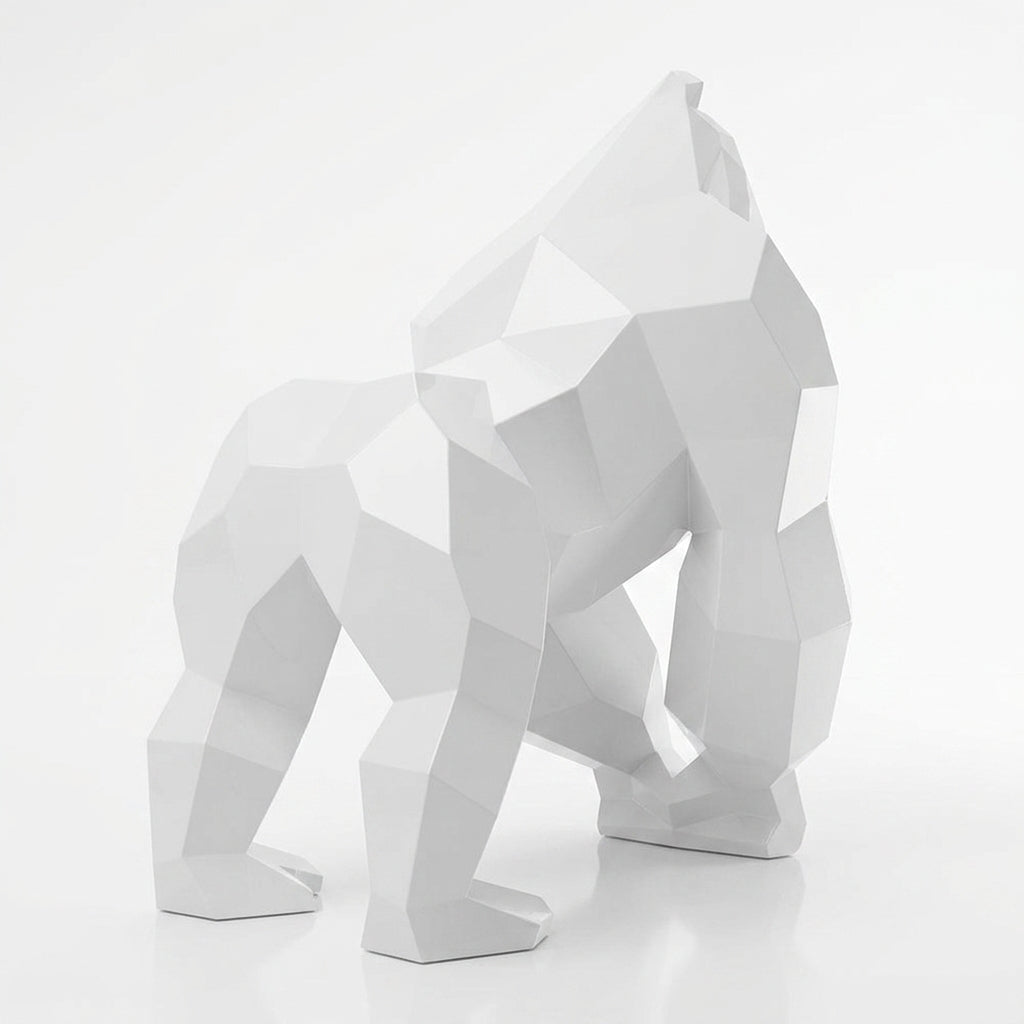 Sculpture Gorille Géométrique Facettée - Sculpture Origami