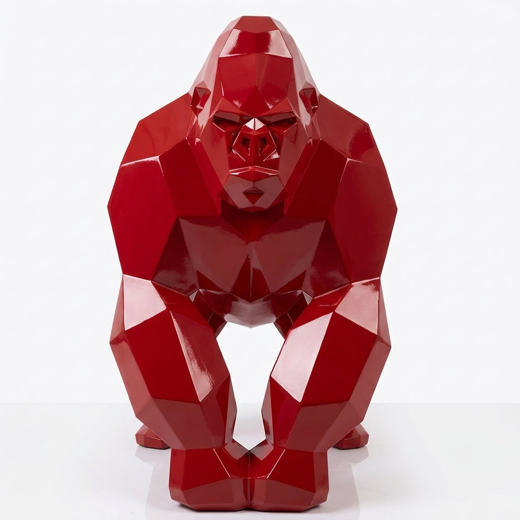 Sculpture Gorille Géométrique Facettée - Sculpture Origami