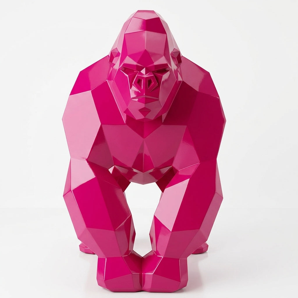 Sculpture Gorille Géométrique Facettée - Sculpture Origami