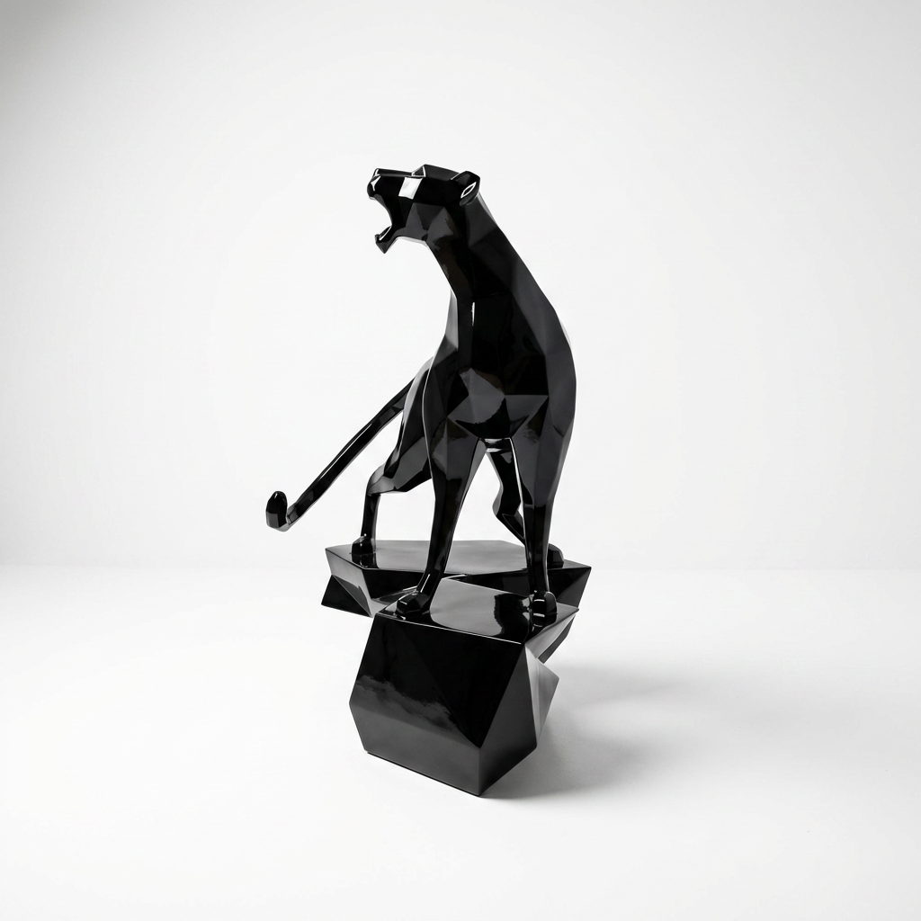 Grande Sculpture Guépard - Sculpture Origami