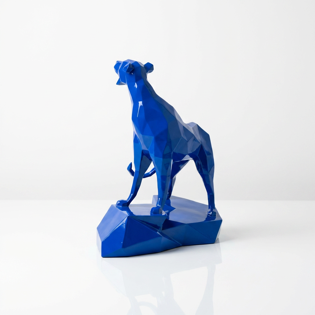 Grande Sculpture Guépard - Sculpture Origami