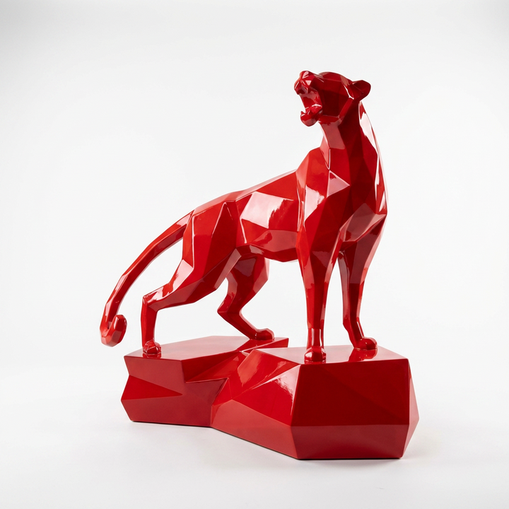Grande Sculpture Guépard - Sculpture Origami