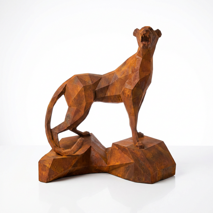 Grande Sculpture Guépard - Sculpture Origami