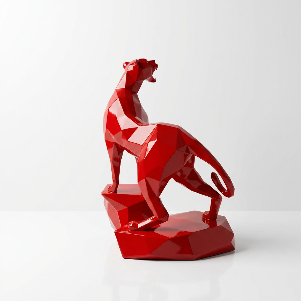 Grande Sculpture Guépard - Sculpture Origami
