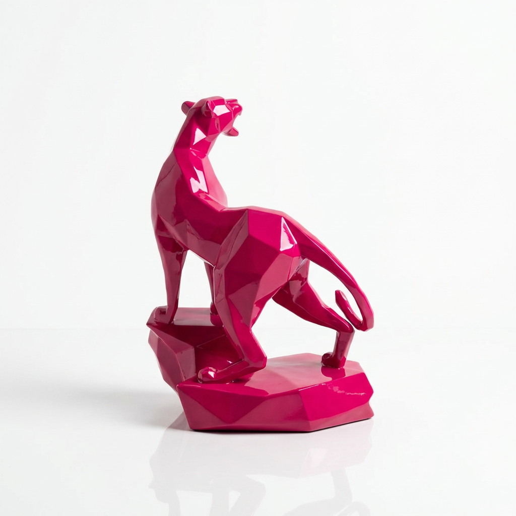 Grande Sculpture Guépard - Sculpture Origami