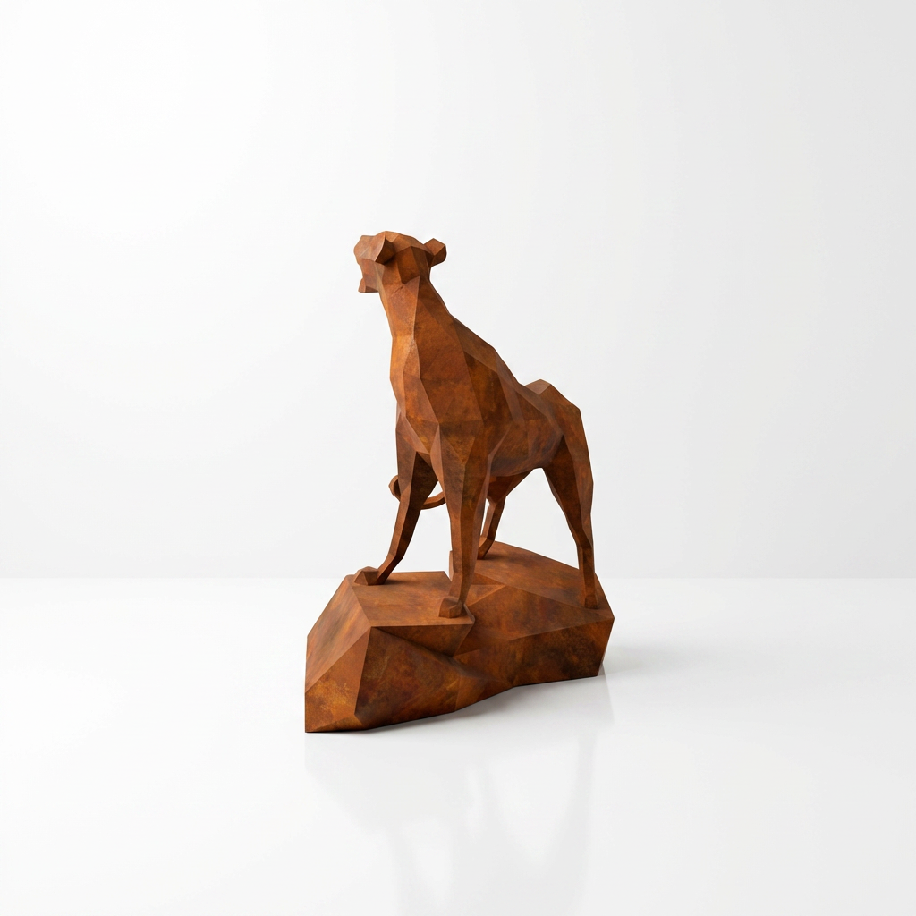 Grande Sculpture Guépard - Sculpture Origami
