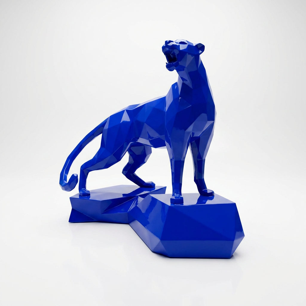Grande Sculpture Guépard - Sculpture Origami