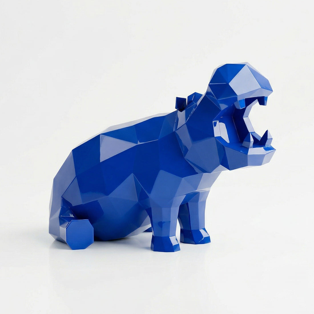 Petite Sculpture d’Hippo Géométrique en Résine - Sculpture Origami