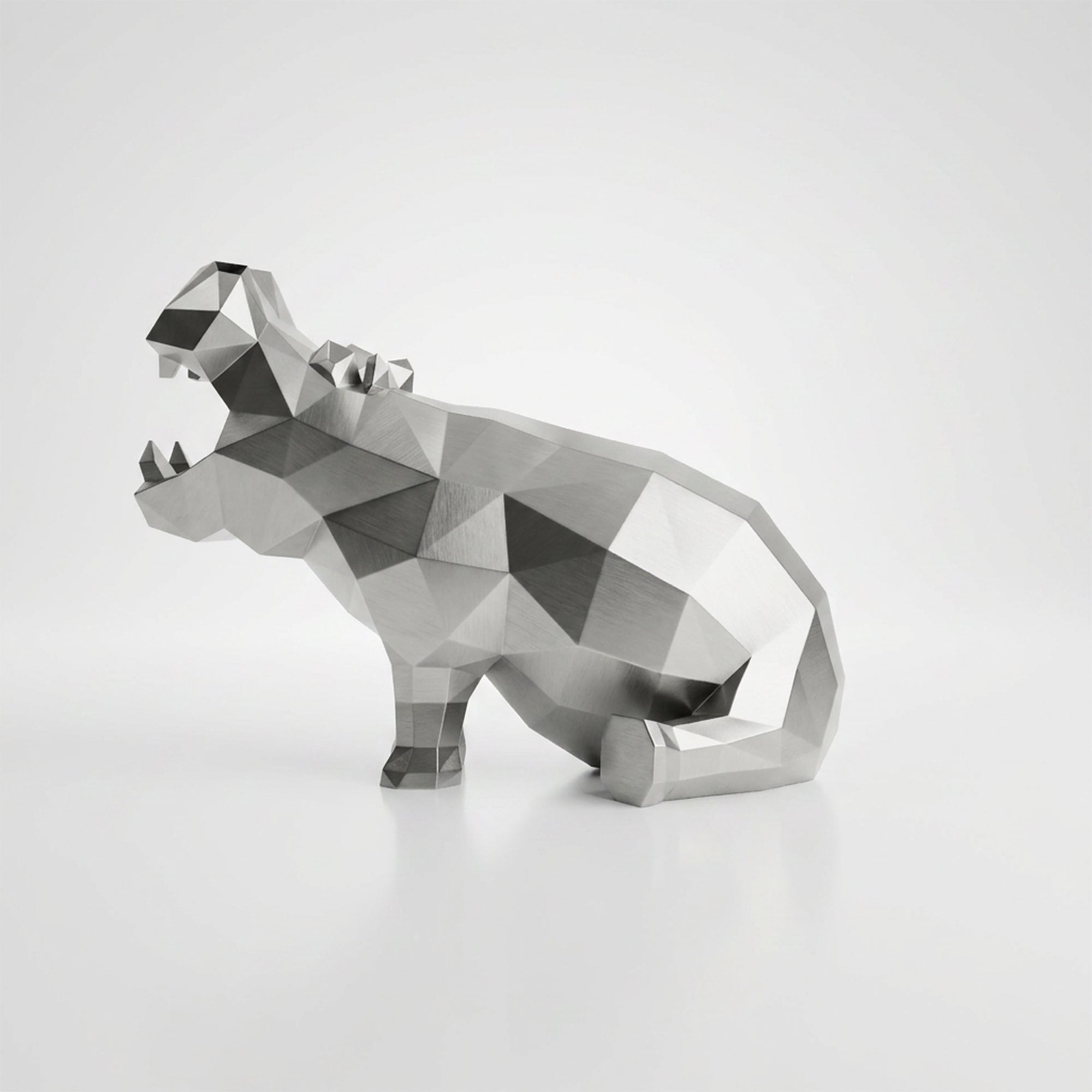 Grande Sculpture d’Hippo Géométrique - Sculpture Origami