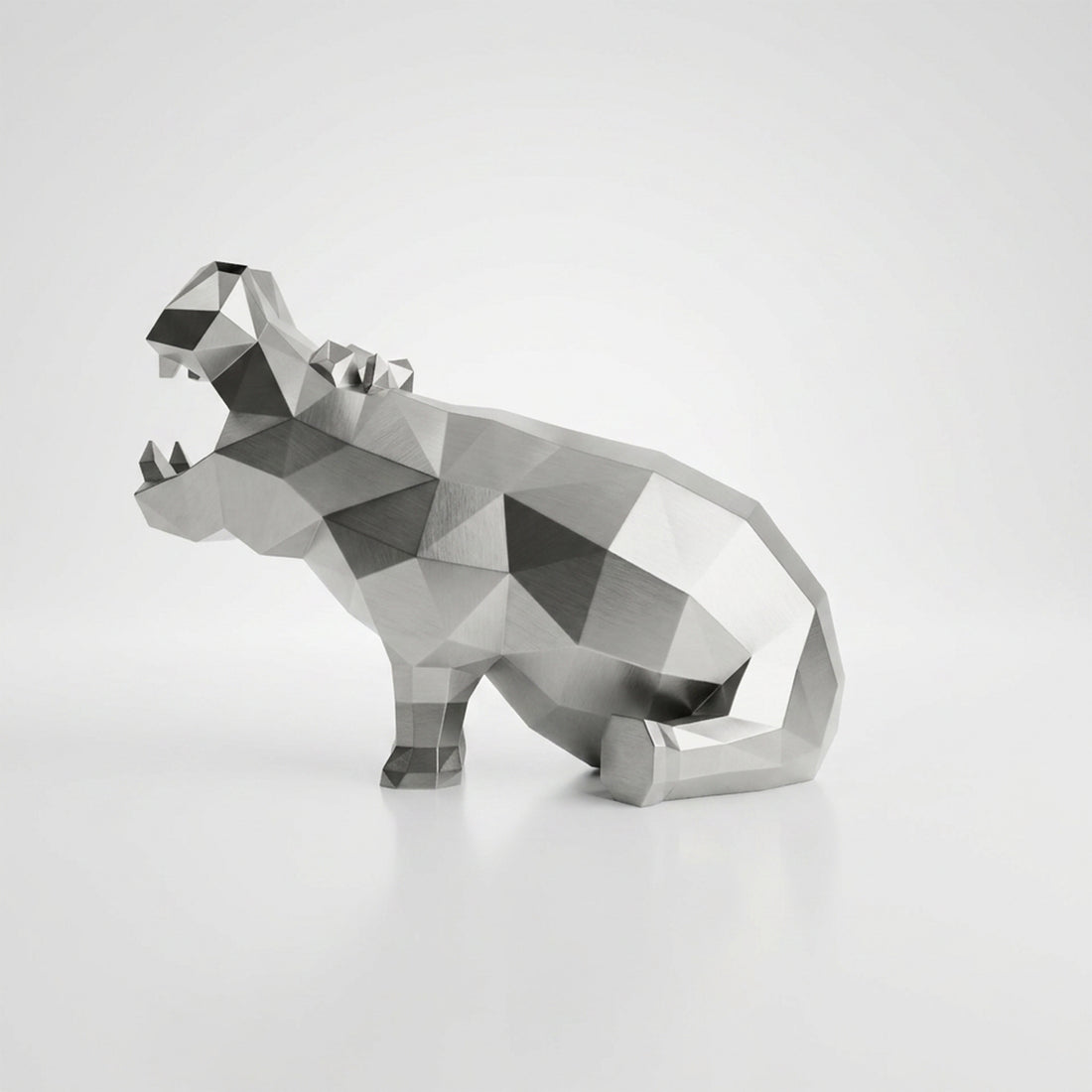 Grande Sculpture d’Hippo Géométrique - Sculpture Origami