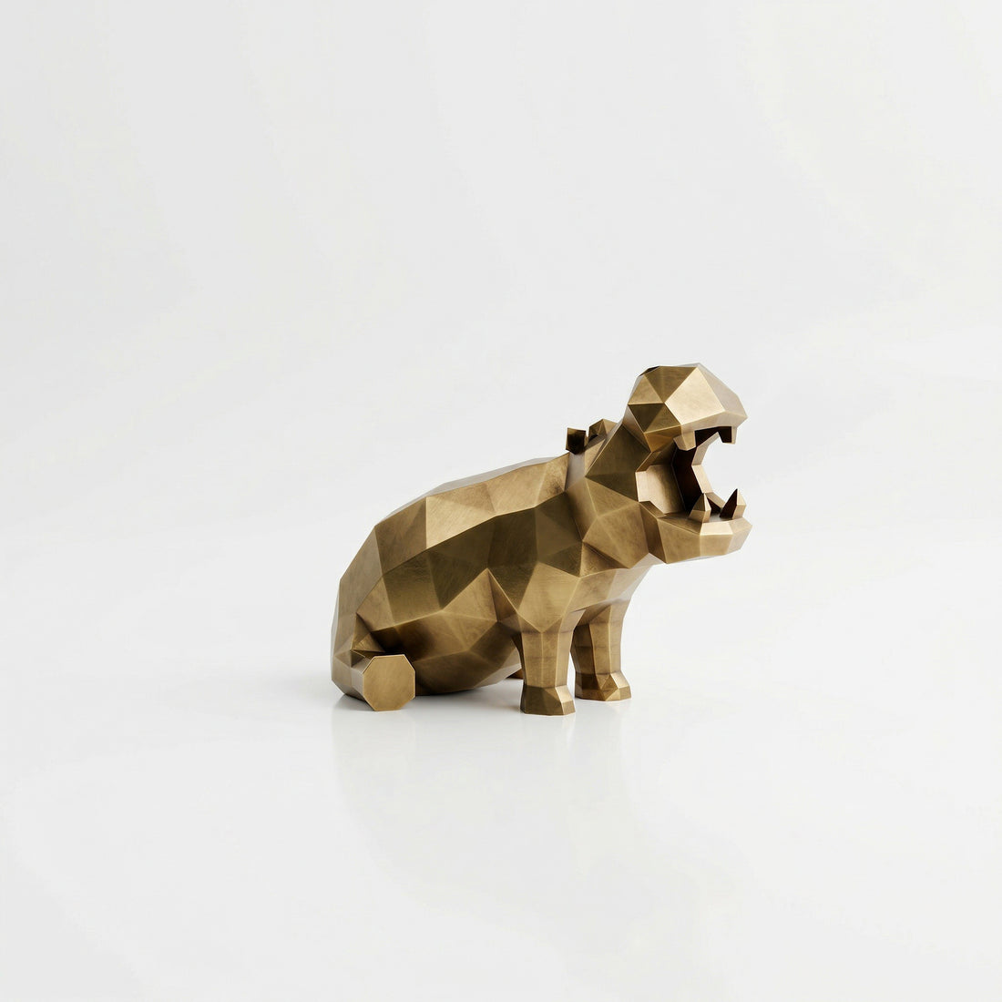 Grande Sculpture d’Hippo Géométrique - Sculpture Origami