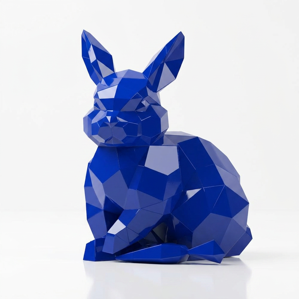 Sculpture Lapin Géométrique Facettée - Sculpture Origami
