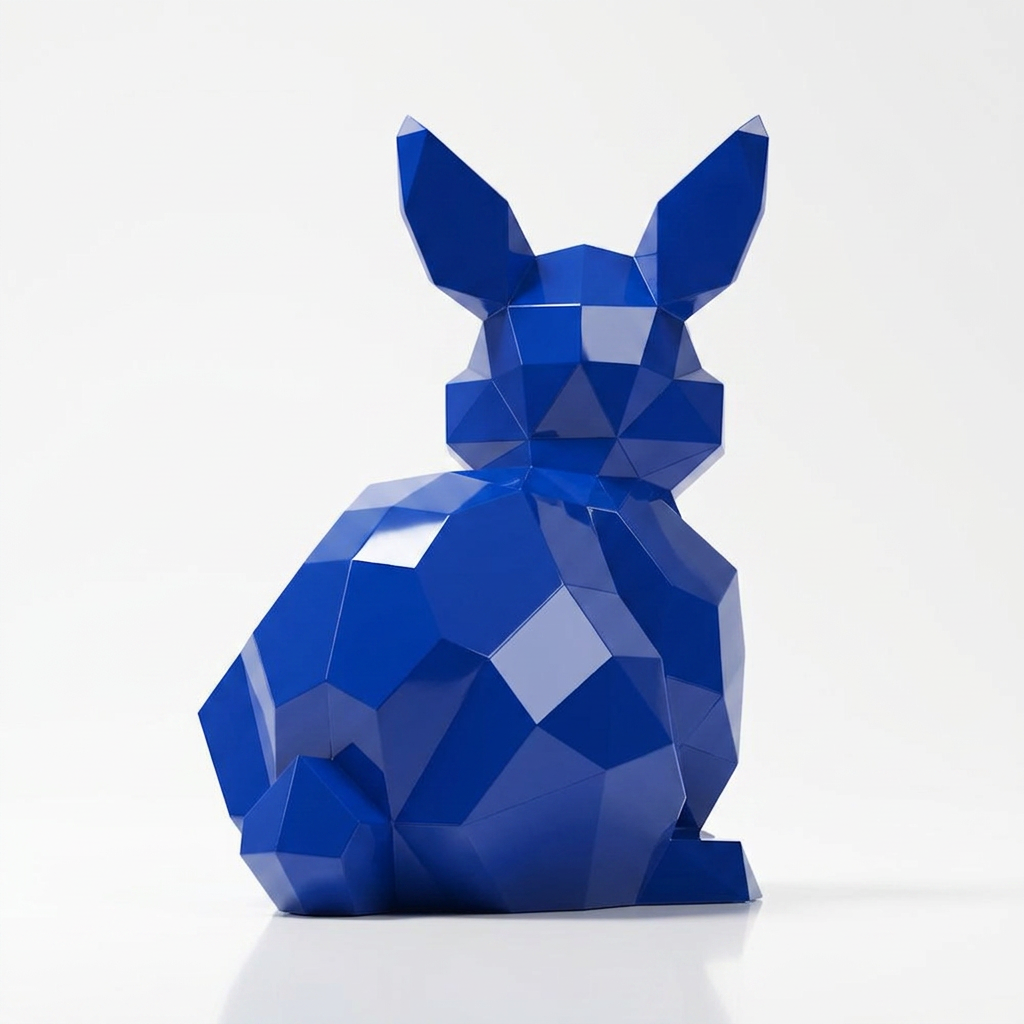 Sculpture Lapin Géométrique Facettée - Sculpture Origami