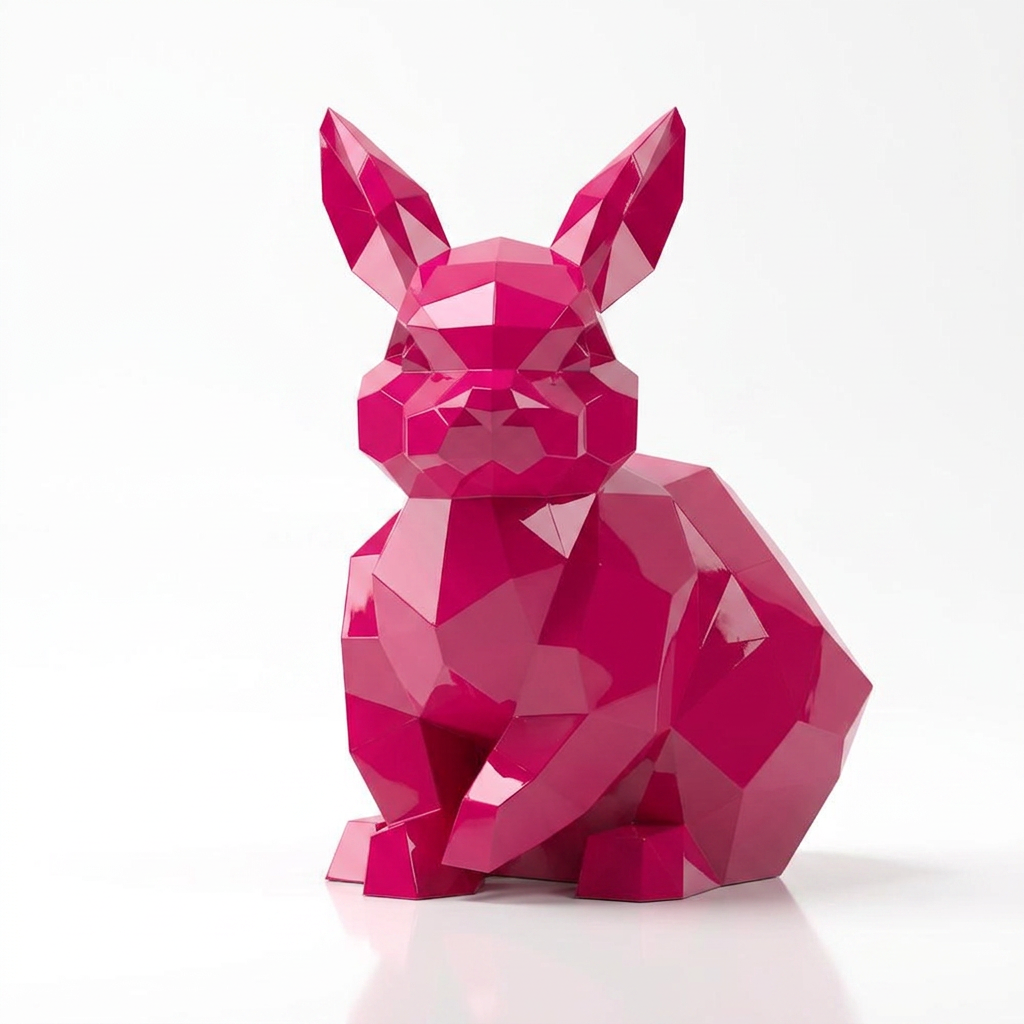 Sculpture Lapin Géométrique Facettée - Sculpture Origami