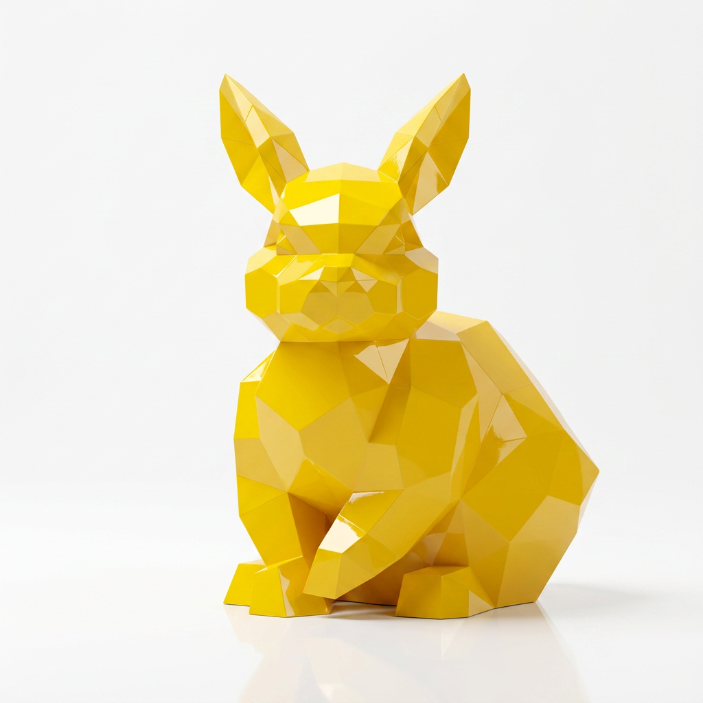 Sculpture Lapin Géométrique Facettée - Sculpture Origami