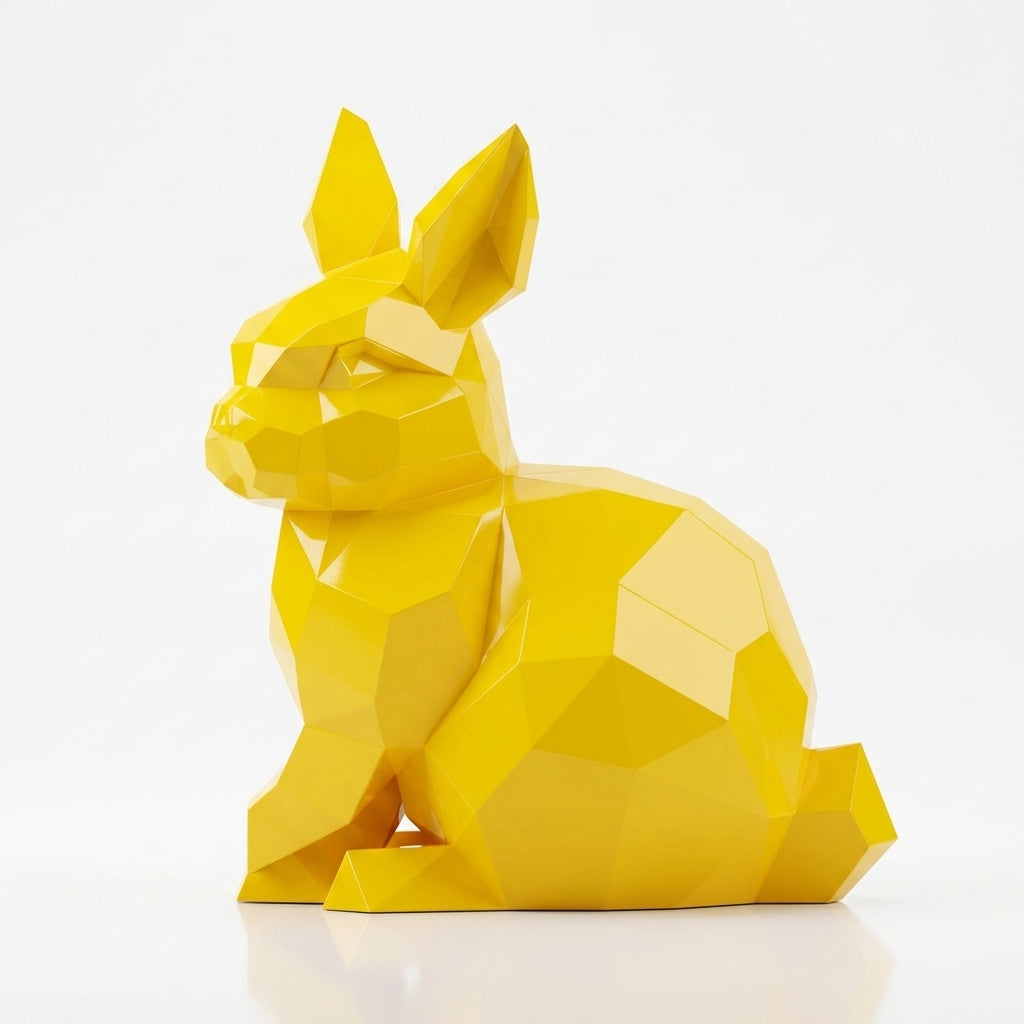 Sculpture Lapin Géométrique Facettée - Sculpture Origami