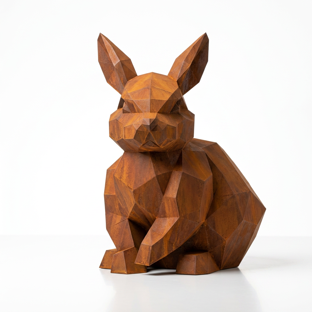Sculpture Lapin Géométrique Facettée - Sculpture Origami