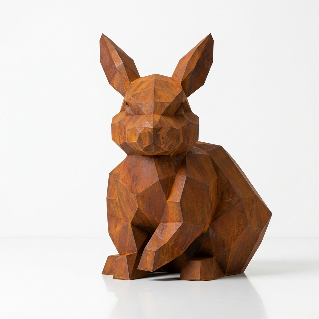 Sculpture Lapin Géométrique Facettée - Sculpture Origami