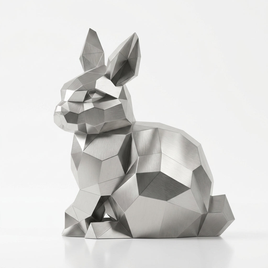 Sculpture Lapin Géométrique Facettée - Sculpture Origami