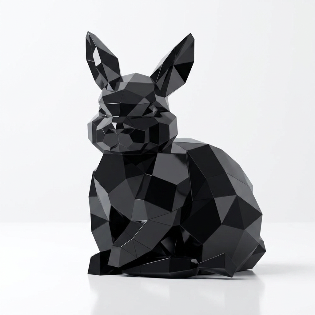 Sculpture Lapin Géométrique Facettée - Sculpture Origami