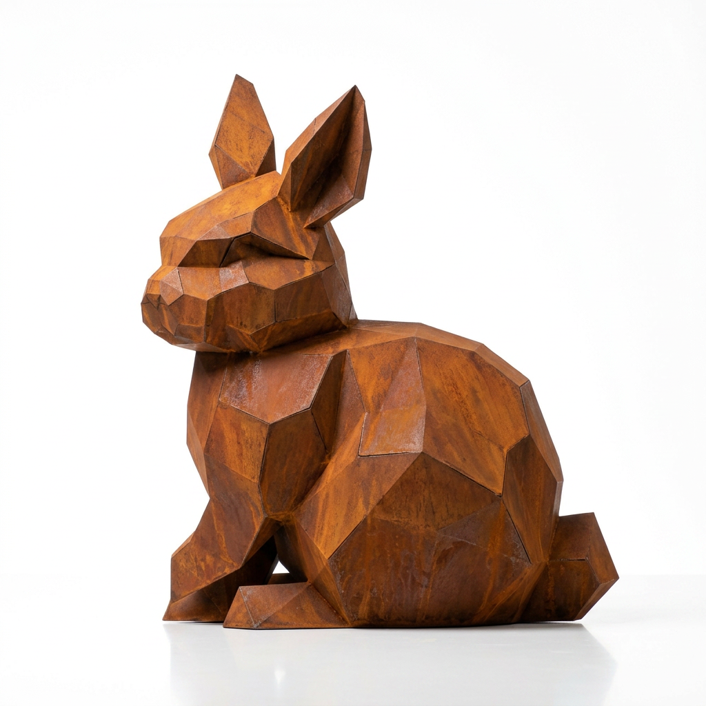 Sculpture Lapin Géométrique Facettée - Sculpture Origami