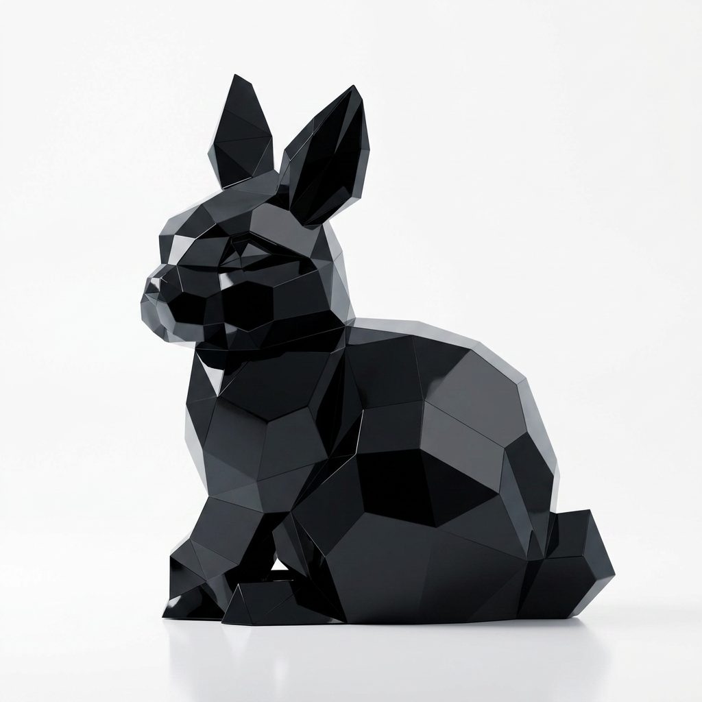 Sculpture Lapin Géométrique Facettée - Sculpture Origami