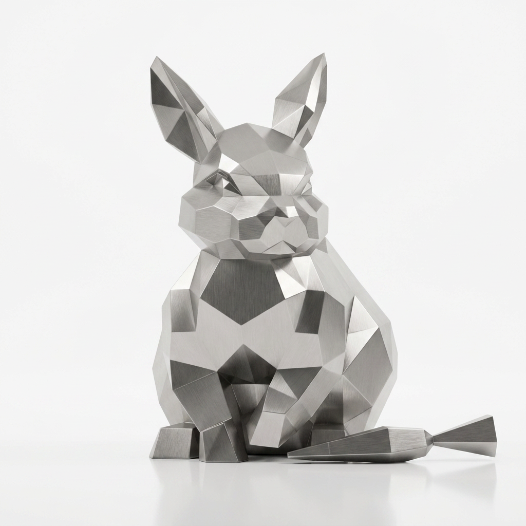 Sculpture Lapin Géométrique Facettée - Sculpture Origami