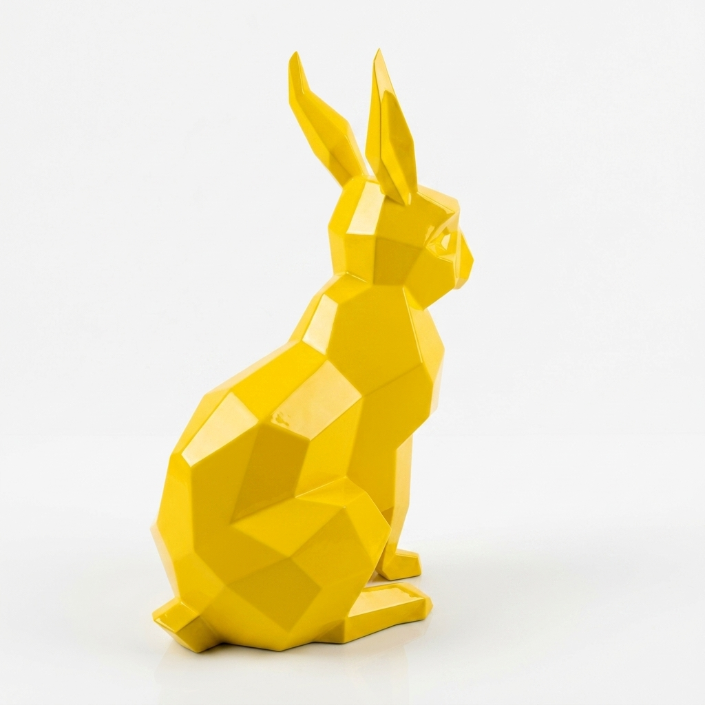 Sculpture Lapin Moderne Facettée - Sculpture Origami