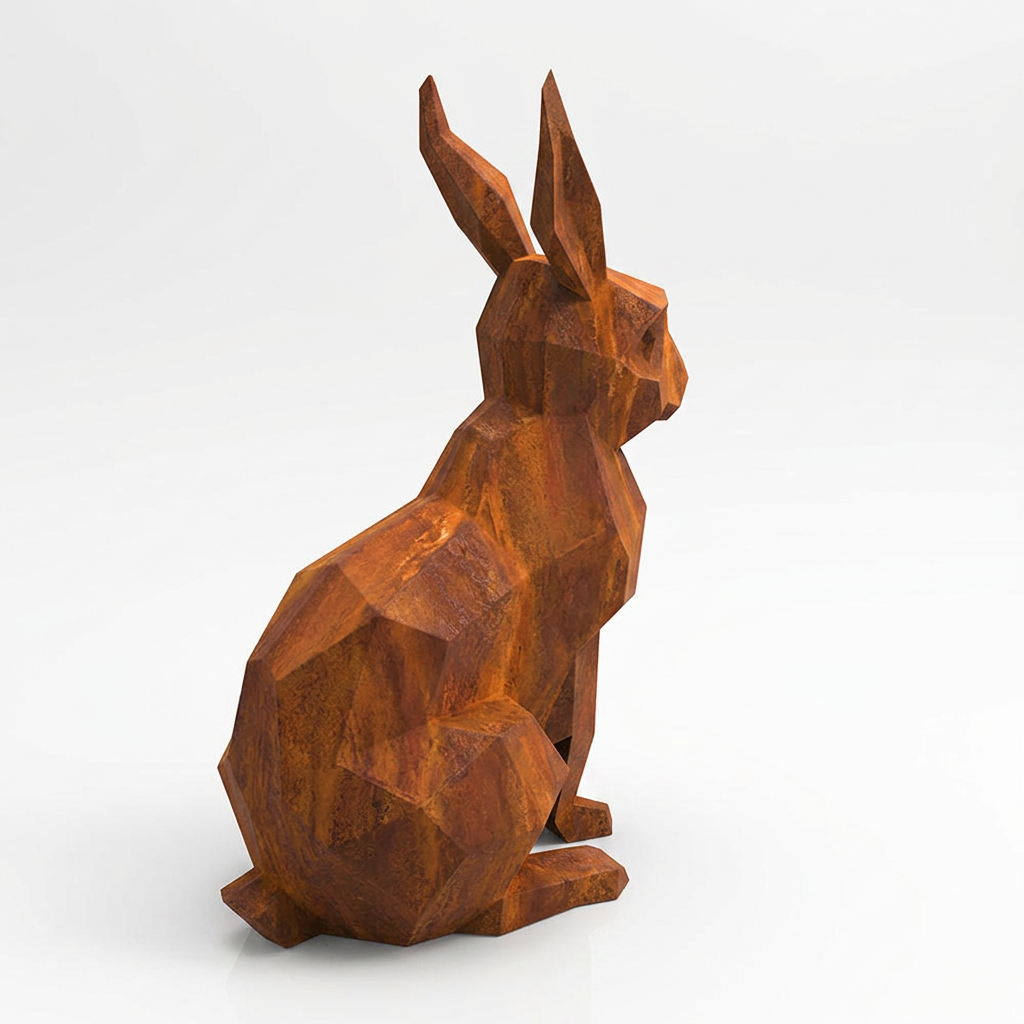 Sculpture Lapin Moderne Facettée - Sculpture Origami