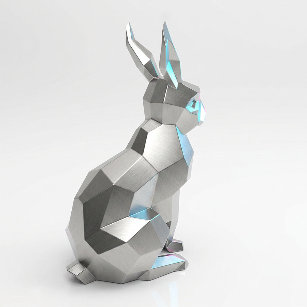 Sculpture Lapin Moderne Facettée - Sculpture Origami