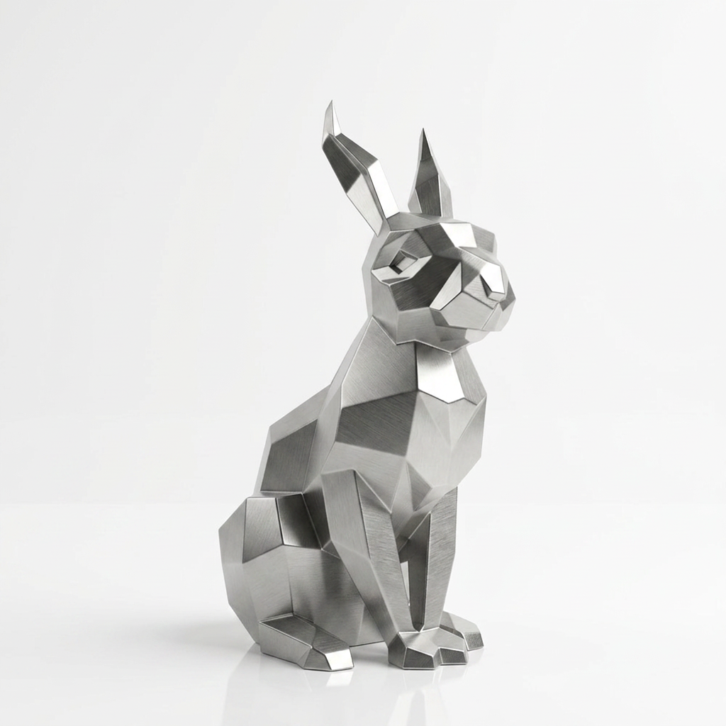 Sculpture Lapin Moderne Facettée - Sculpture Origami
